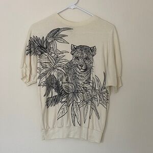 Vintage Easy River brand 80s leopard shirt